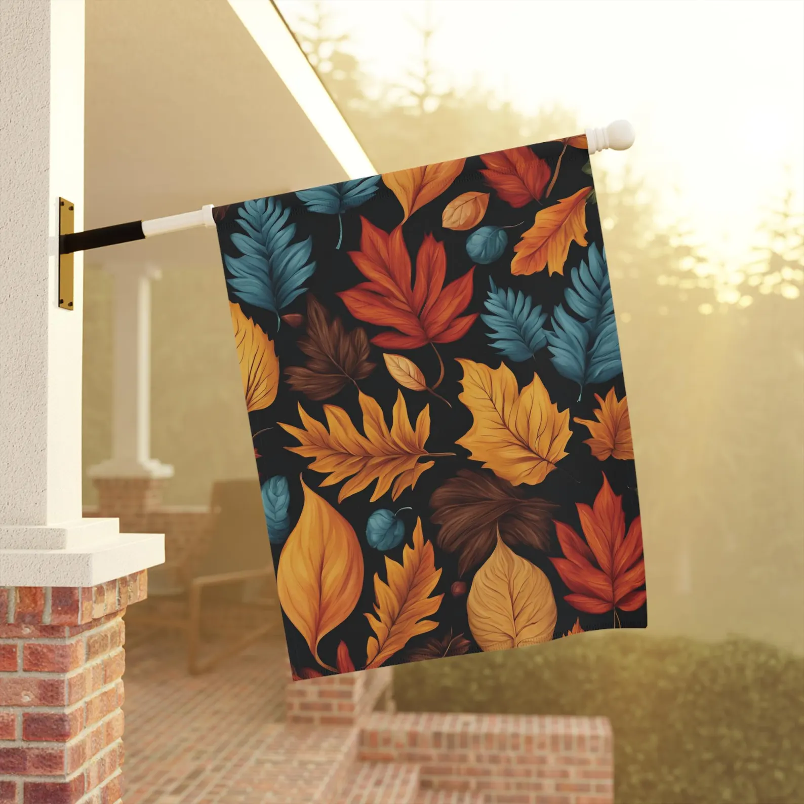 Mechenal Fall Garden Flag – Colorful Autumn Leaves Design