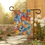 Mechenal Fall Garden Flag – Orange Autumn Leaves Design