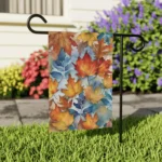 Mechenal Fall Garden Flag – Orange Autumn Leaves Design