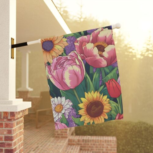 Mechenal Spring Garden Flag – Colorful Floral Design