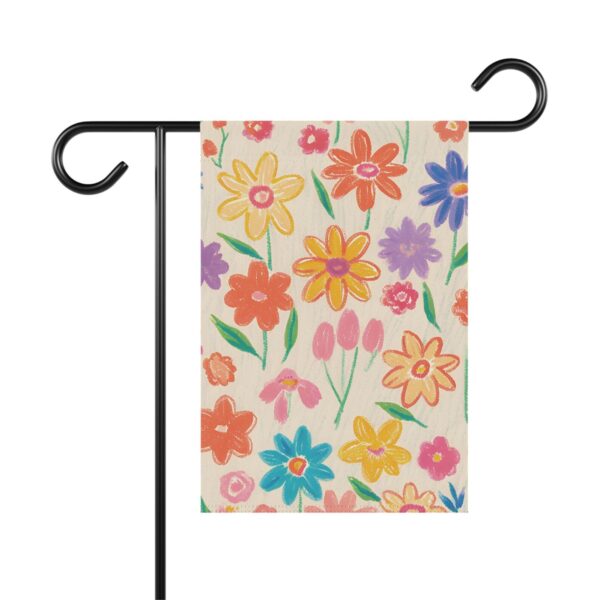 Mechenal Spring Garden Flag – Hand Painted Flowers Design