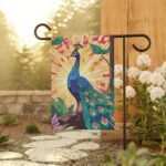 Mechenal Summer Garden Flag – Peacock Design