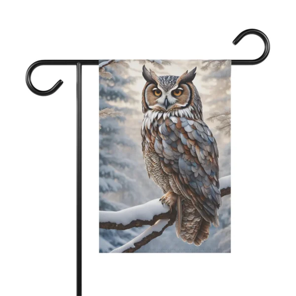 Mechenal Winter Garden Flag – Brown Owl Design