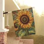Mechenal Summer Garden Flag – Mosaic Sunflowers Design