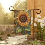 Mechenal Summer Garden Flag – Mosaic Sunflowers Design
