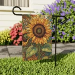 Mechenal Summer Garden Flag – Mosaic Sunflowers Design