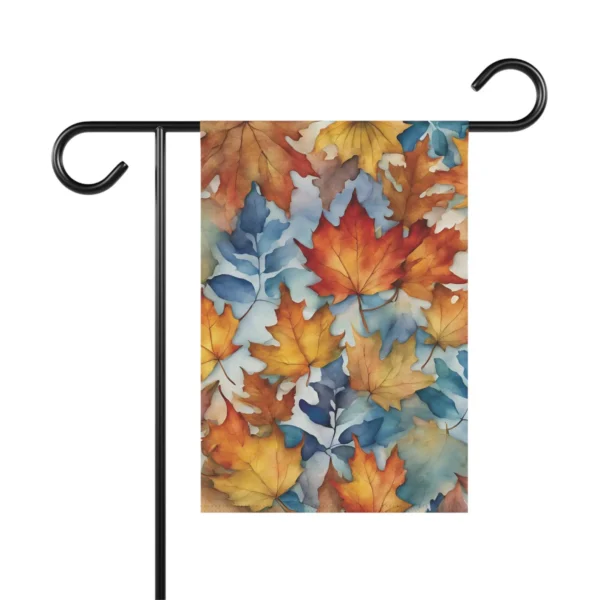 Mechenal Fall Garden Flag – Orange Autumn Leaves Design