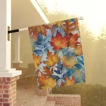 Mechenal Fall Garden Flag – Orange Autumn Leaves Design