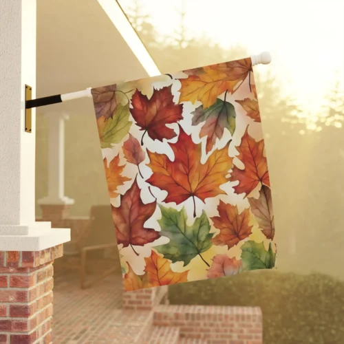 Mechenal Fall Garden Flag – Autumn Leaves Design