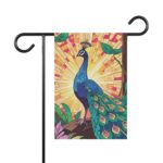 Mechenal Summer Garden Flag – Peacock Design