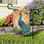 Mechenal Summer Garden Flag – Peacock Design