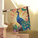 Mechenal Summer Garden Flag – Peacock Design