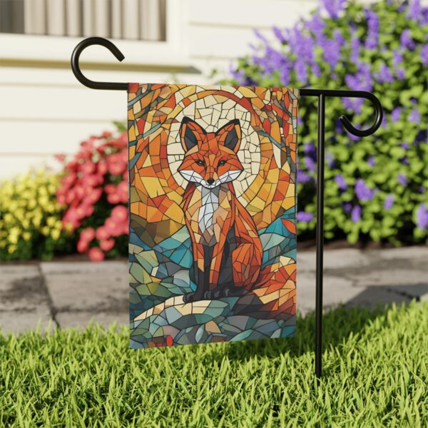 Mechenal Summer Garden Flag – Fox Mosaic Design