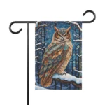 Mechenal Winter Garden Flag – Owl Moody Mosaic Design
