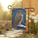 Mechenal Winter Garden Flag – Owl Moody Mosaic Design