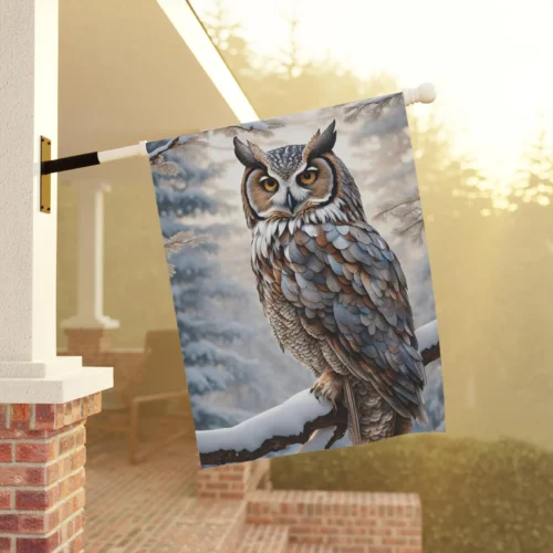 Mechenal Winter Garden Flag – Brown Owl Design