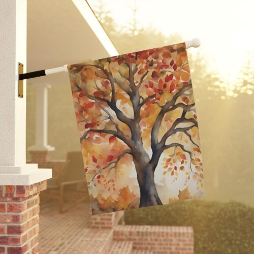 Mechenal Fall Garden Flag – Autumn Tree Design