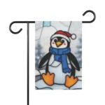 Mechenal Winter Garden Flag – Penguin Christmas Design