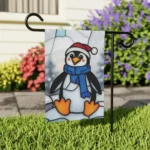 Mechenal Winter Garden Flag – Penguin Christmas Design