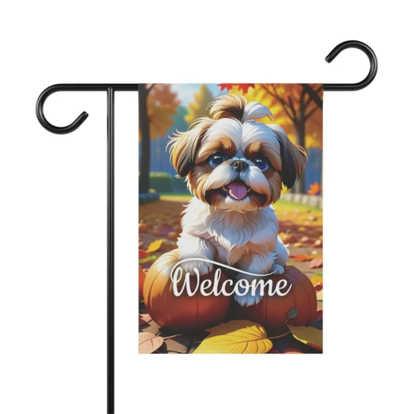 Mechenal Fall Garden Flag – Shih Tzu Dog Design