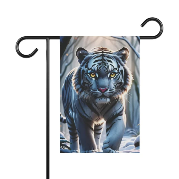 Mechenal Winter Garden Flag – White Tiger Design