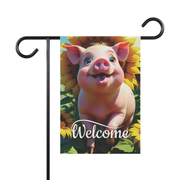 Mechenal Summer Garden Flag – Farmhouse Pig Design