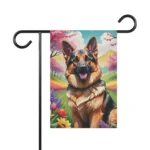 Mechenal Spring Garden Flag – German Shepherd Dog Design