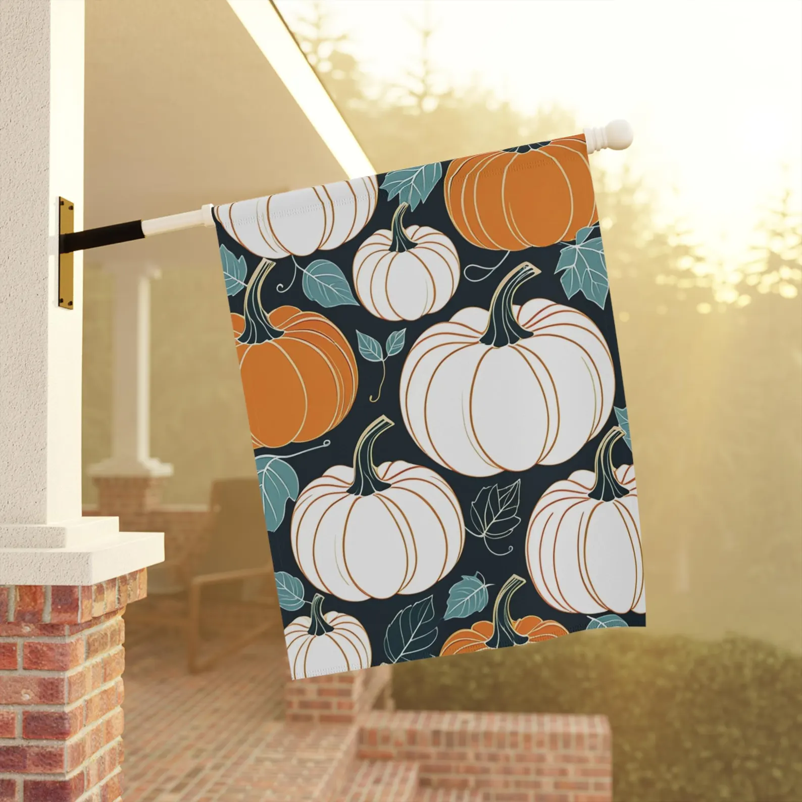 Mechenal Fall Garden Flag – Pumpkins Design