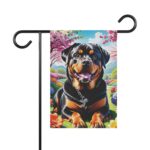 Mechenal Spring Garden Flag – Rottweiler Dog Design