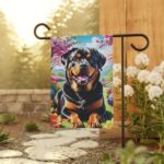 Mechenal Spring Garden Flag – Rottweiler Dog Design