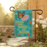Mechenal Spring Garden Flag – Butterfly with Floral Design