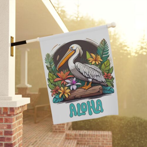 Mechenal Summer Garden Flag – Pelican Welcome Design