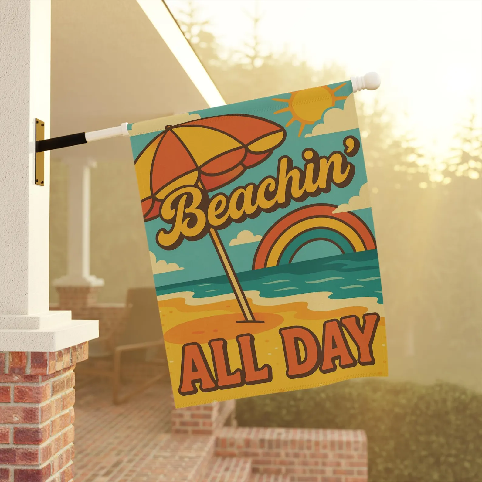 Mechenal Summer Garden Flag – Beachin All Day Design