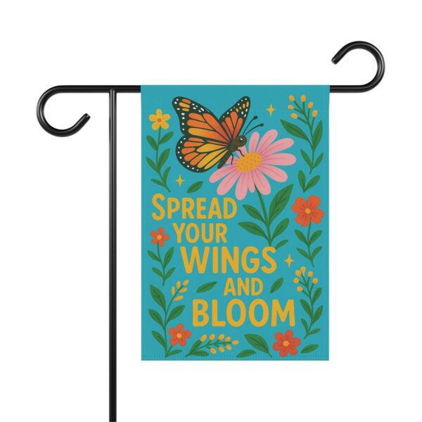 Mechenal Spring Garden Flag – Butterfly with Floral Design